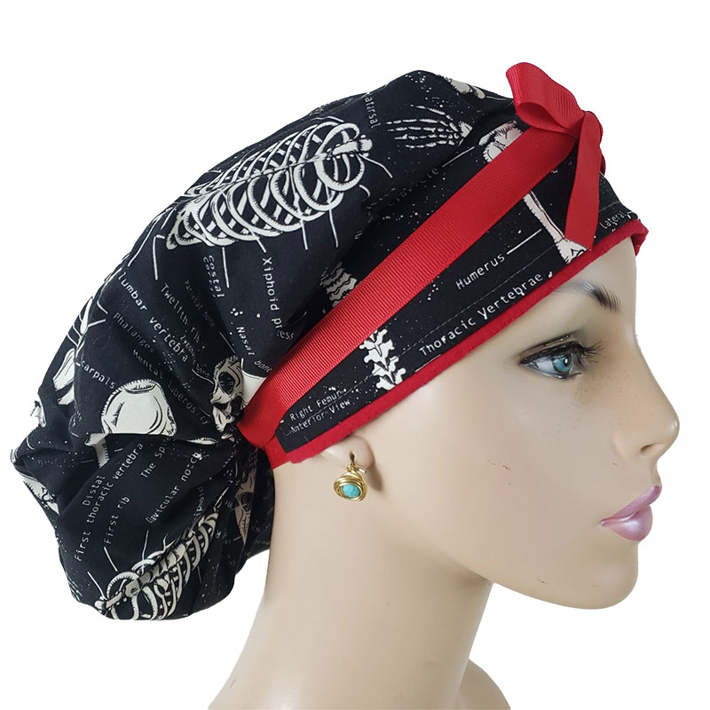 Bouffant Medical Scrub Cap-Bones of the body- Glow in the dark