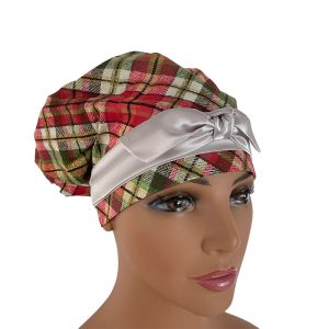 European Scrub Cap - Autumn Sweater Plaid - Rust Orange/Gold
