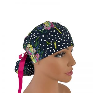 Turn Up Ponytail Medical Scrub Cap - Venice-Floral Bouquets