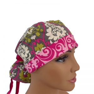 Turn Up Ponytail Medical Scrub Cap - Tuli - Ornamental - Multi