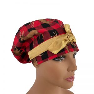 European Style-Reindeer over Black/Red Plaid