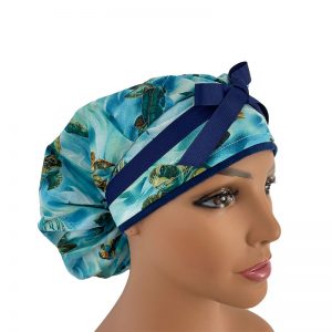 Bouffant Medical Scrub Cap - Ocean Magic - Floating Life - Caribbean Blue