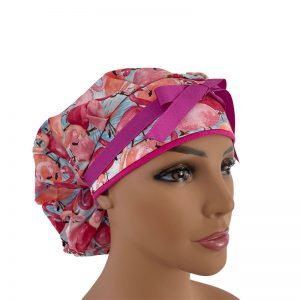 Bouffant Medical Scrub Cap - Flamingo Bay - Tropical Birds