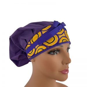 Bouffant Medical Scrub Cap - Purple and Yellow