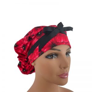Bouffant Medical Scrub Cap - Red Roses
