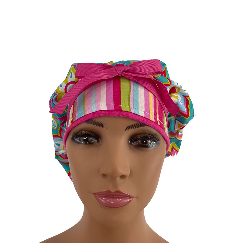 Bouffant Medical Scrub Cap - A Groovy Garden - Blossom Ballet - Sky Blue - Image 2