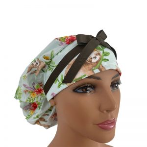Bouffant Medical Scrub Cap - Slow & Steady - Sloths Hanging Out