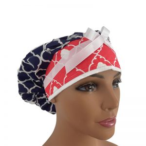 Bouffant Medical Scrub Cap - Chevrons - Blue