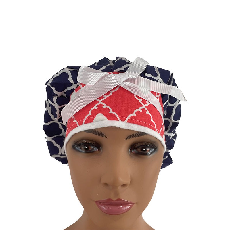 Bouffant Medical Scrub Cap - Chevrons - Blue - Image 2