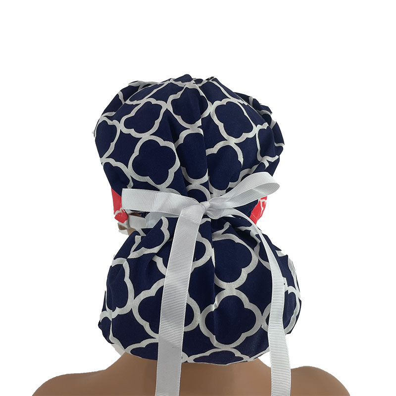Bouffant Medical Scrub Cap - Chevrons - Blue - Image 4