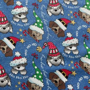 Bouffant Medical Scrub Cap-Christmas Dogs Glitter Holiday