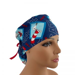 Ponytail Medical Scrub Cap - Cat in the Hat
