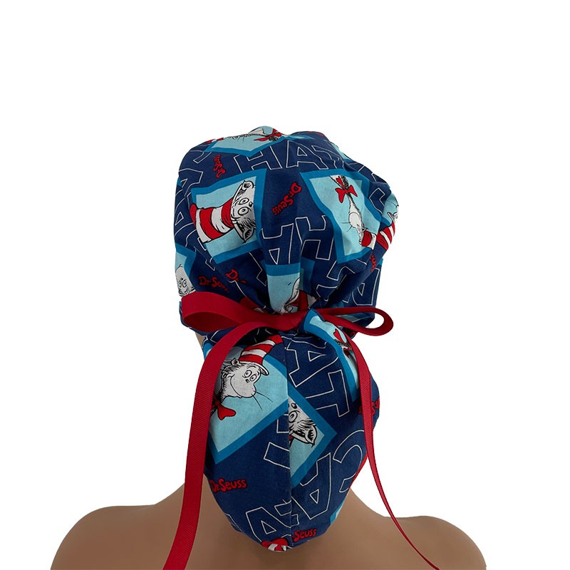 Ponytail Medical Scrub Cap - Cat in the Hat - Image 4