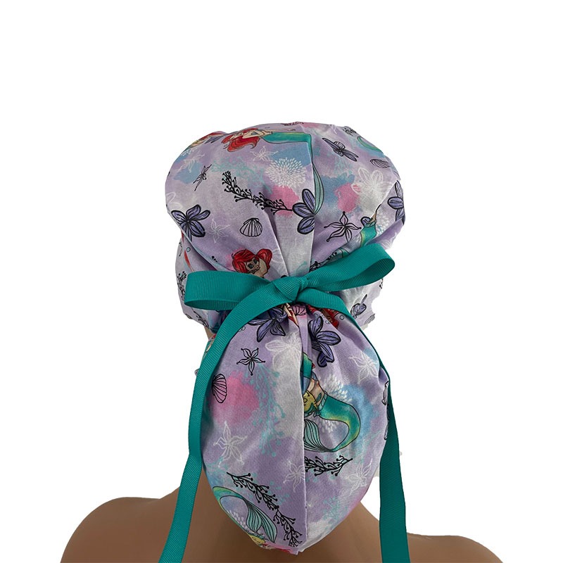 Ponytail Medical Scrub Cap - Little Mermaid Fairytale - Image 4