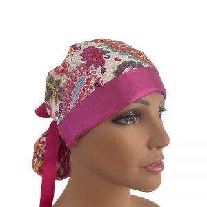 Turn Up Ponytail Medical Scrub Cap - New 10