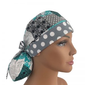 Turn Up Ponytail Medical Scrub Cap - Cherish Patch - Polka Dots