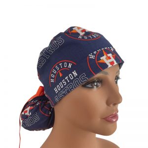 Turn Up Ponytail Medical Scrub Cap - Turn Up Ponytail Medical Scrub Cap - MLB - Houston Astros