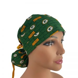 Turn Up Ponytail Medical Scrub Cap - NFL - Green Bay Packers