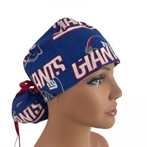 Turn Up Ponytail Medical Scrub Cap - NFL - New York Giants