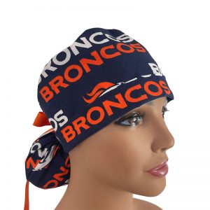 Turn Up Ponytail Medical Scrub Cap - NFL - Denver Broncos