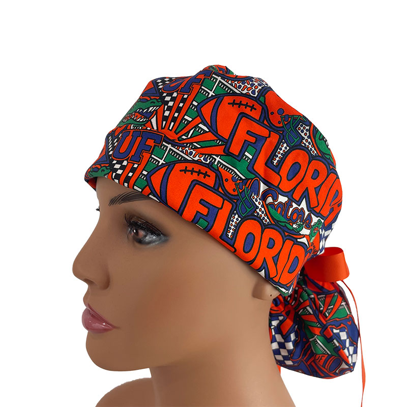 Turn Up Ponytail Medical Scrub Cap - NFL - Pop Arts - Florida Gators - Image 2