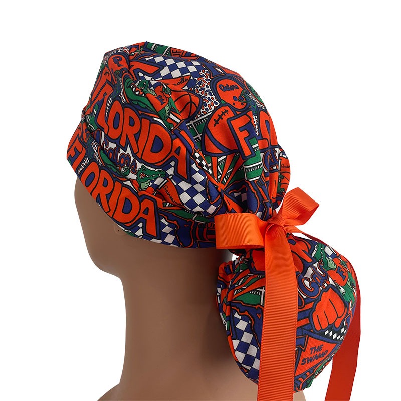 Turn Up Ponytail Medical Scrub Cap - NFL - Pop Arts - Florida Gators - Image 5