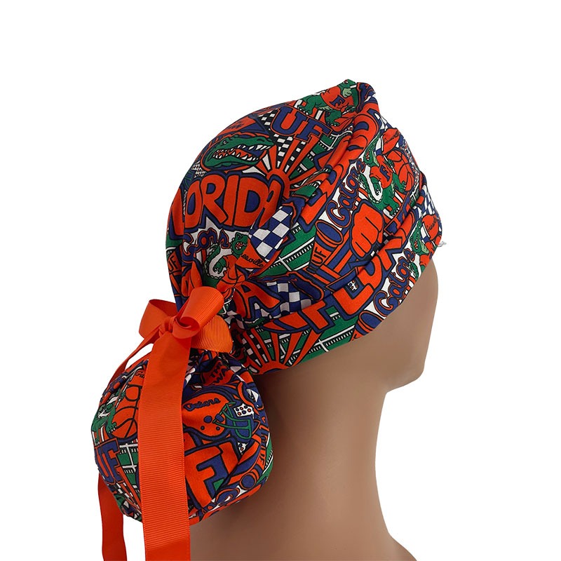 Turn Up Ponytail Medical Scrub Cap - NFL - Pop Arts - Florida Gators - Image 3