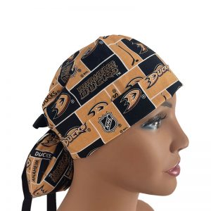 Turn Up Ponytail Medical Scrub Cap -NHL - Anaheim Ducks