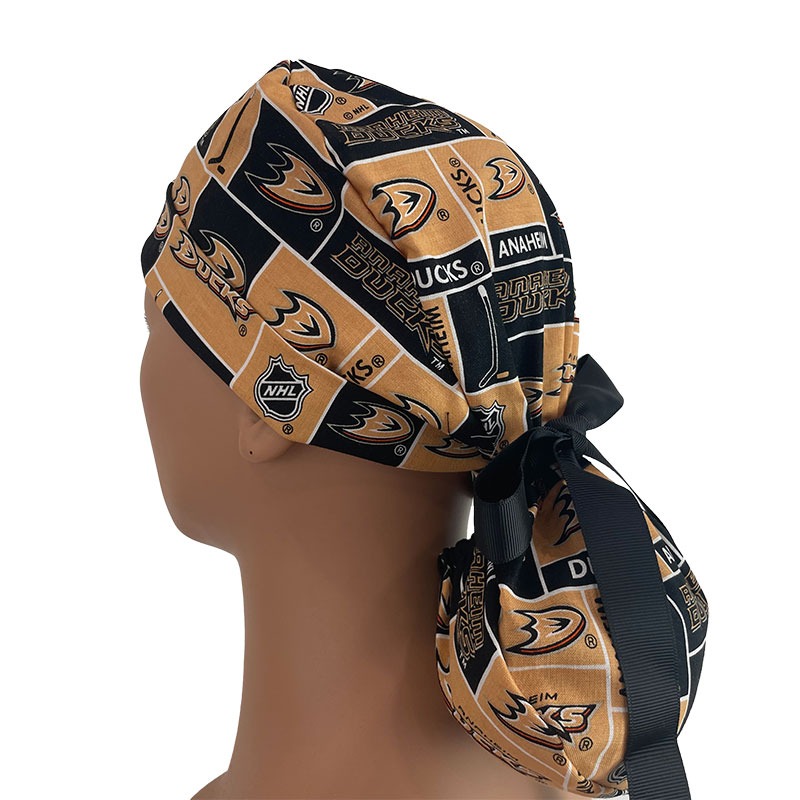 Turn Up Ponytail Medical Scrub Cap -NHL - Anaheim Ducks - Image 5