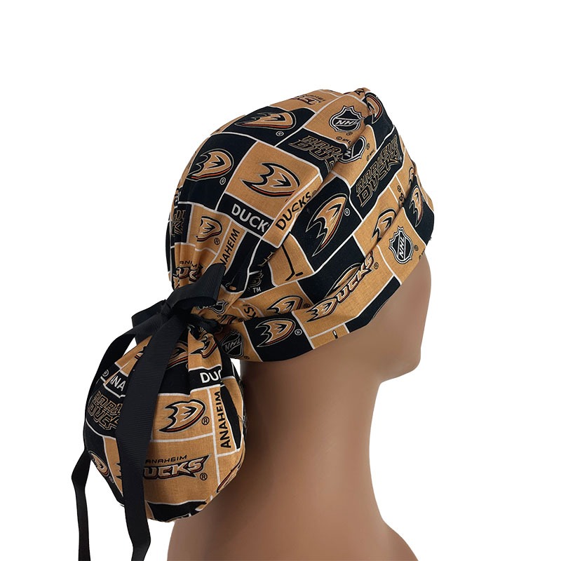 Turn Up Ponytail Medical Scrub Cap -NHL - Anaheim Ducks - Image 3