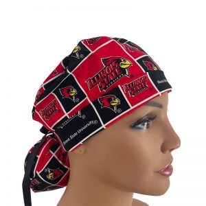 Turn Up Ponytail Medical Scrub Cap - NCAA - Illinois State University Redbirds