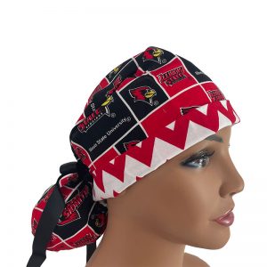 Turn Up Ponytail Medical Scrub Cap - NCAA - Illinois State University Redbirds
