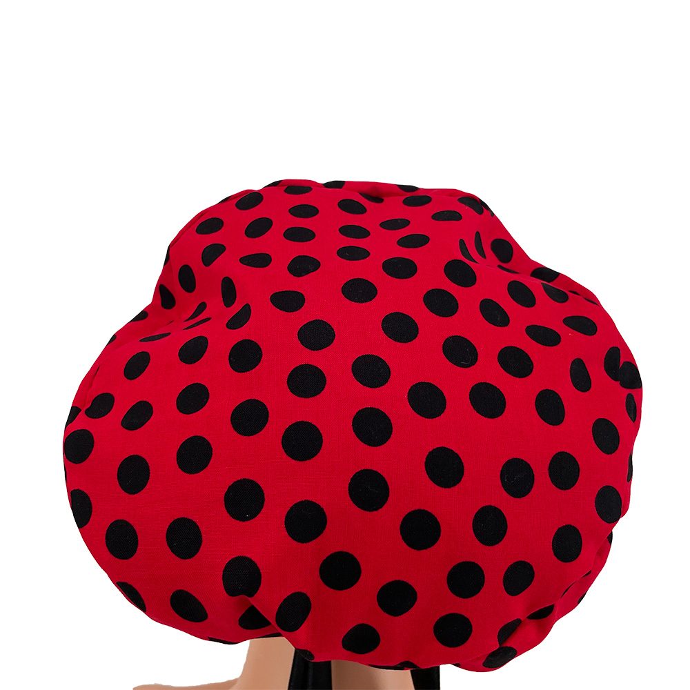 European Scrub Cap - Polka Dots On Red - Image 7