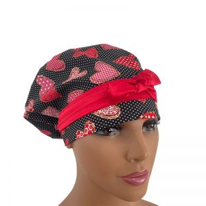 European Scrub Cap - Toss Glitter Hearts On Dot Valentine's Day