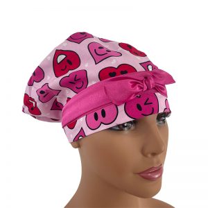 European Scrub Cap - Funky Valentine's Hearts