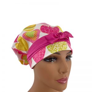 European Scrub Cap - Valentine's Hearts Multi