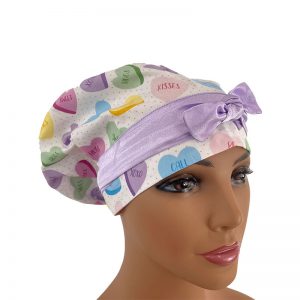 European Scrub Cap - Valentine's - Hearts and Kisses