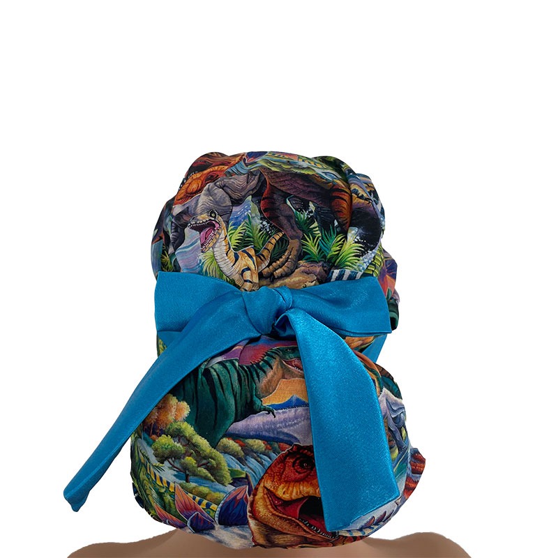 European Scrub Cap - Past & Present - Dinotopia - Water Blue - Image 3