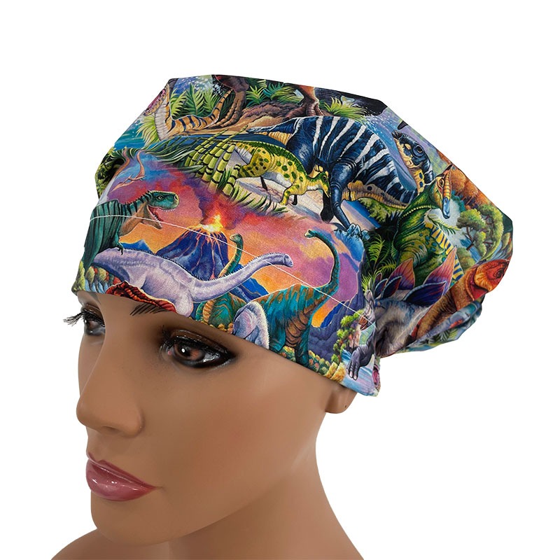 European Scrub Cap - Past & Present - Dinotopia - Water Blue - Image 6