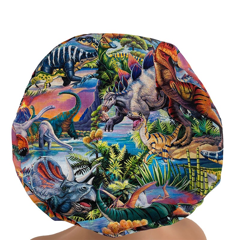 European Scrub Cap - Past & Present - Dinotopia - Water Blue - Image 7