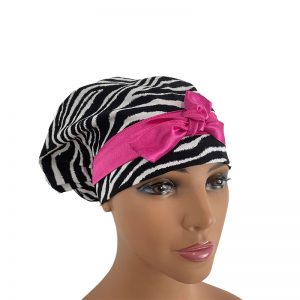 European Scrub Cap - Zebra Print