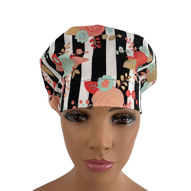 European Scrub Cap - Mint & Blush Piper Floral - Image 6