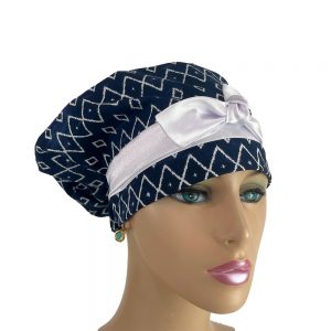 European Style  – Navy/White Geometric Fabric Print