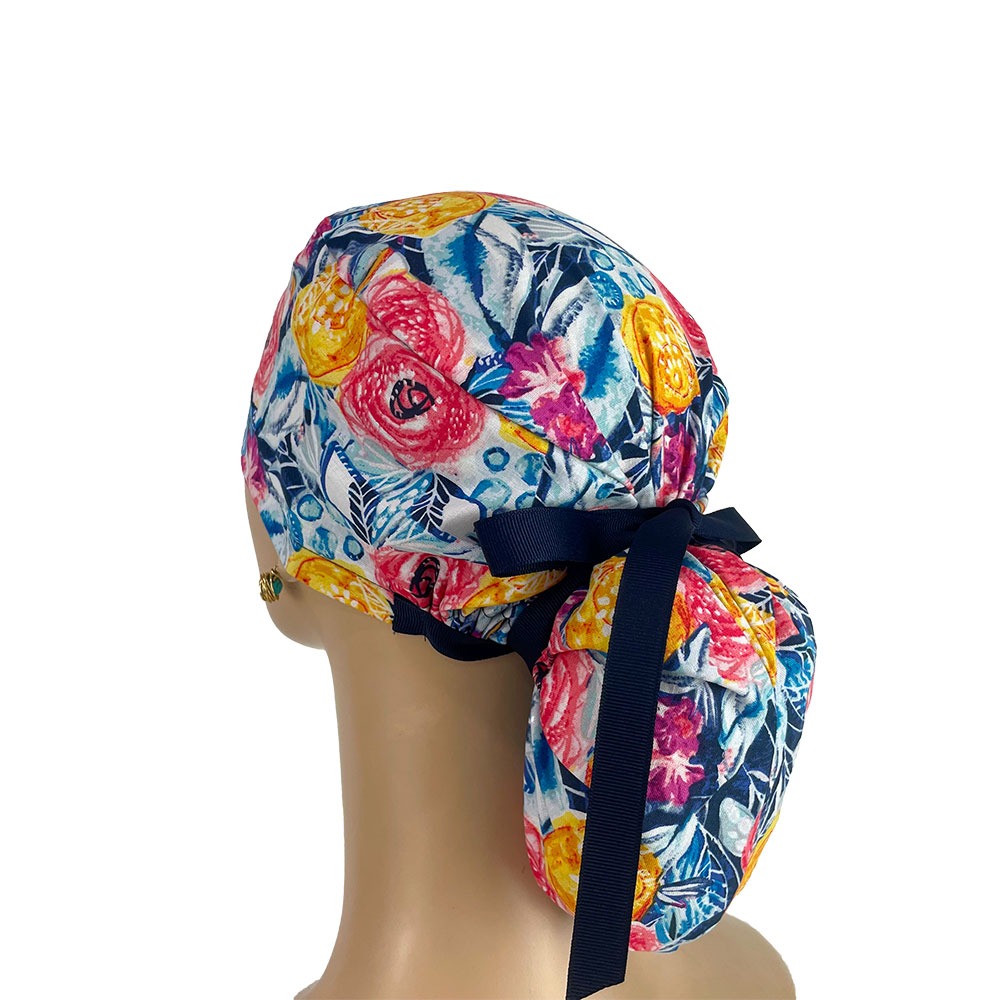Ponytail Medical Scrub Cap - Dancing Light in Multi - Image 3