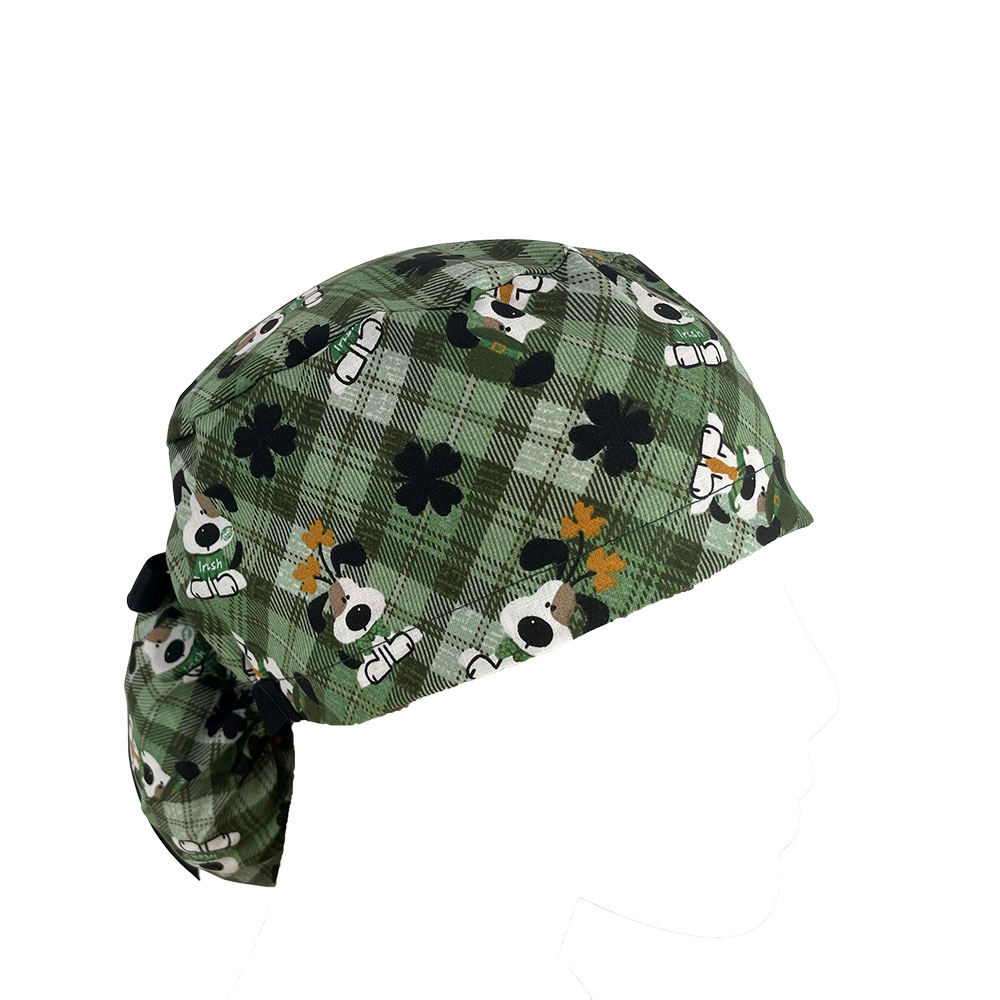 Ponytail Medical Scrub Cap - I Woof You Dog Irish St. Patrick’s Day - Image 8