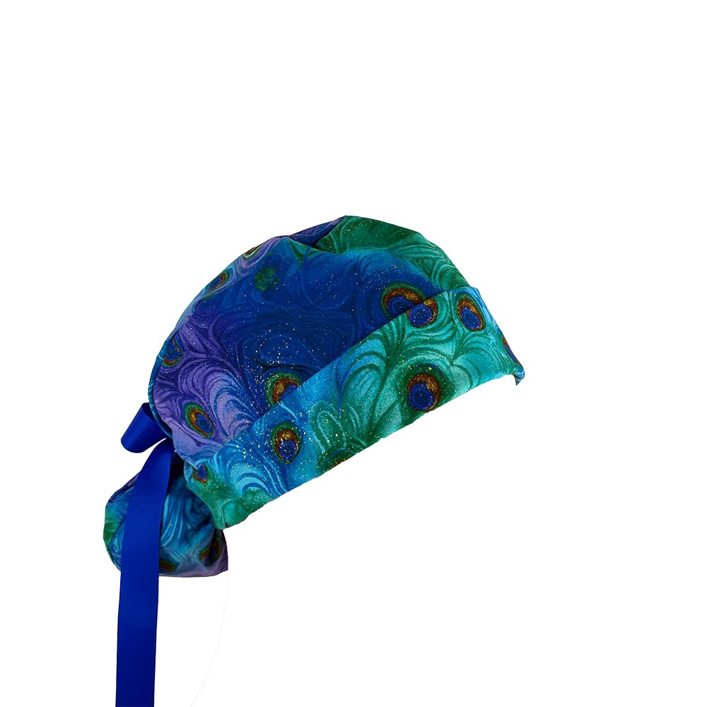 Turn Up Ponytail Medical Scrub Cap - Moonlight Plume - Image 7