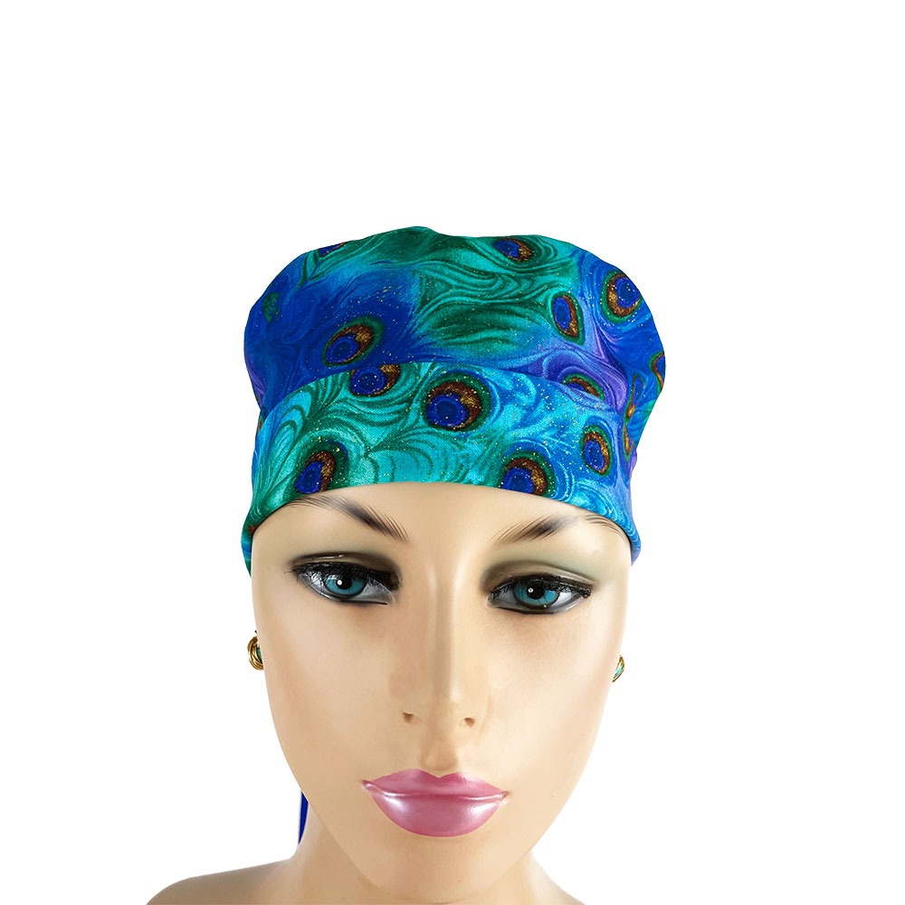 Turn Up Ponytail Medical Scrub Cap - Moonlight Plume - Image 2