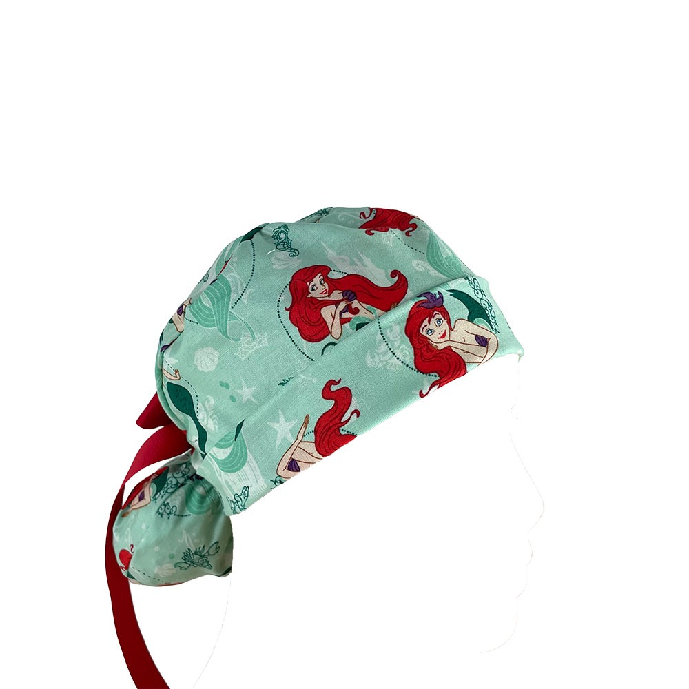 Turn Up Ponytail Medical Scrub Cap - Mermaids at Sea - Image 7