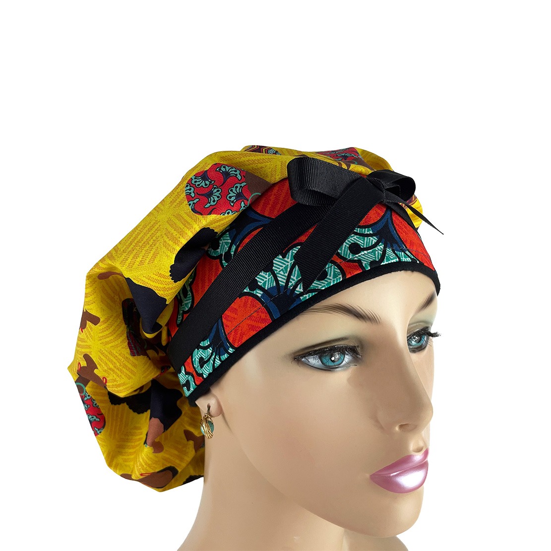 Bouffant Medical Scrub Cap – Girl Power - People Power/ Orange Flower