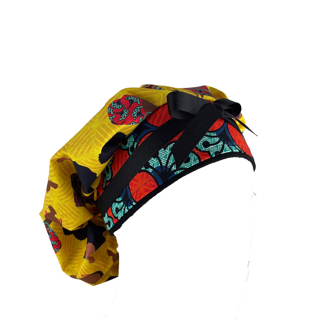 Bouffant Medical Scrub Cap – Girl Power - People Power/ Orange Flower - Image 6